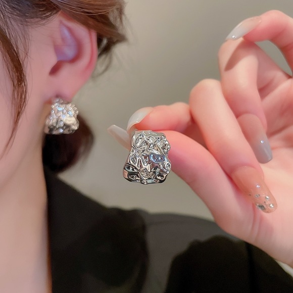 Medium Silver Earrings - Picture 1 of 9